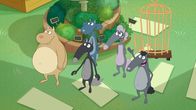 Wolf – Wolf und seine Freundinnen und Freunde schauen Piepling hinterher.