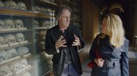 Terra X: Überleben! – Die Forscherin Antje Boetius im Gespräch mit dem Paläoarchäologen Tom Higham im Archiv des Naturhistorischen Museums Wien.