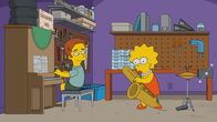 Die Simpsons – Als Lisa (r.) auf der Wissenschaftsausstellung den Jazzmusiker Brendan (l.) kennenlernt, verliebt sie sich Hals über Kopf in ihn ...