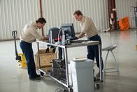 Mayday - Alarm im Cockpit – ATSB Investigator Simon Grummett (played by Justin Mader) tells another investigator to pack up damaged engine parts from Qantas Flight 32. The A380 was forced to make an emergency landing after the engine exploded over Batam Island, Indonesia