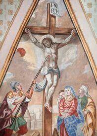 Mythen-Jäger – The Crucifixion, Our Lady of Assumption church, Cordon, Haute-Savoie, France, Europe
