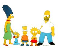 Die Simpsons – (1. Staffel) - Die Simpsons sind eine nicht alltägliche Familie: (v.l.n.r.) Marge, Maggie, Bart, Lisa und Homer.