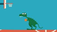 Animanimals – Der T-Rex versucht den Korb zu treffen.