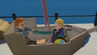 Feuerwehrmann Sam – Hannah und Norman streiten sich über die Requisiten ihres Piratenschiffs.