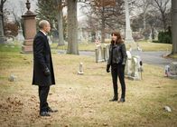 Elementary – Pictured (L-R) Jonny Lee Miller (Sherlock Holmes) and Kitty Winter (Ophelia Lovibond)