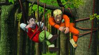 Feuerwehrmann Sam – Moose und Tom haben sich in den Seilen verheddert.