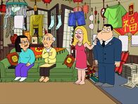 American Dad! – L-R: Mah Mah Ling, Bah Bah Ling, Francine, Stan