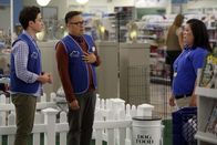 Superstore – -- "Dog Adoption Day" Episode 206 -- Pictured: (l-r) Ben Feldman as Jonah, Nico Santos as Mateo, Kaliko Kauahi as Sandra -- (Photo by: Jordin Althaus/NBC)
