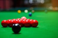 Snooker: English Open – Snooker balls set on a green table