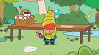Super Happy Magic Forest – Herbert erhält von seinem Cousin Hubert eine Flasche Goldbart, ein Bart-Balsam für Zwerge, das er sofort aufträgt. Sein Bart wächst und wird golden - das steigert sein Selbstbewusstsein.