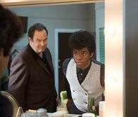 Get on Up – Dan Aykroyd (Ben Bart), Chadwick Boseman (James Brown).