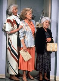 Golden Girls – L-R: Dorothy Zbornak (Bea Arthur), Rose Nylund (Betty White), Sophia Petrillo (Estelle Getty)