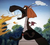 Alice im Wunderland – Der Jabberwocky ist außer sich vor Wut. Er fühlt sich in seiner Mittagsruhe gestört.