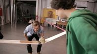 CheXperiment – Checker Tobi (li.) mit Slackliner Elias Finale