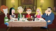 American Dad! – L-R: Roger, Hayley, Jeff, Steve, Francine, Stan