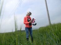 Mystery 360 – Wiltsire, England, UK - Monique Klinkenbergh, crop circle invesigator analyzes pictures and data from a crop cirlce in Wiltshire.