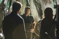 Castle – L-R: Richard Castle (Nathan Fillion), Brock Harmon (Ted McGinley), Kate Beckett (Stana Katic)