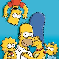 Die Simpsons – (23. Staffel) - Eine fast ganz normale Familie: Lisa (l.), Marge (2.v.r.), Maggie (r.), Homer (2.v.l.) und Bart (oben) ...