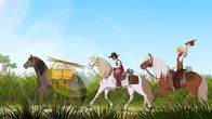 Lenas Ranch – Angelo (li.) und Nico beim Auftrieb der Pferde.