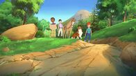 Lassie – v.l.), wie sie das Wildpferd Fury in Sicherheit bringen können.