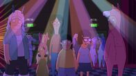 Bob's Burgers – Auf was haben sich da Linda (3.v.l.), Louise (2.v.l.), Gene (3.v.r.) und Tina (r..) eingelassen?