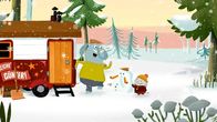 Unser Sandmännchen – Charlie hat einen Schneeelefanten gebaut und die Schneeballschlacht beginnt, sobald Opa Günter vor die Tür tritt.