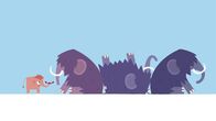 Animanimals – Das kleine Mammut und die Krabbe wollen den großen Mammuts helfen.