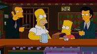 Die Simpsons – Die Schergen von Mafiaboss Fat Tony (l. und r.) entführen Bart (2.v.r.) und Homer Simpson (2.v.l.). Sie sollen nicht eher freikommen, bis Bart seine Zauberkünste auch für Fat Tony eingesetzt hat und dessen bestes Rennpferd schwanger geworden ist ...