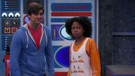 Henry Danger – L-R: Captain Man / Ray Manchester (Cooper Barnes), Charlotte Page (Riele Downs)