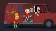American Dad! – L-R: Bart Simpson, Steve, Hayley