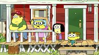 Big City Greens – L-R: Bill Green (voiced by Bob Joles), Gramma Alice Green (voiced by Artemis Pebdani), Tilly Green (voiced by Marieve Herington), Cricket Green (voiced by Chris Houghton)