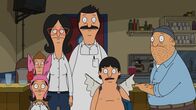 Bob's Burgers – Vorne, l-r: Louise, Linda, Bob, Gene, Teddy