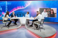 maybrit illner – Von links: Kateryna Mishchenko, Olaf Scholz, Maybrit Illner, Rifka Lambrecht, Ralf Berning Schalte: Cornelia und Steffen Stiebling