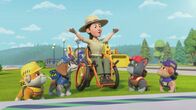 Rubble und Crew – v.li.: Rubble, Wheeler, Park Ranger Rose, Charger, Mix