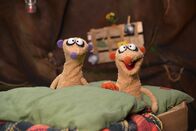 Unser Sandmännchen – Die Erdmännchen Jan und Henry lesen vor dem Schlafengehen ein Dinosaurierbuch. Kurze Zeit später scheint sich tatsächlich einer in Ihre Höhle verirrt zu haben.