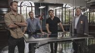Hawaii Five-0 – L-R: Steve McGarrett (Alex O'Loughlin), Danny "Danno" Williams (Scott Caan),Chin Ho Kelly (Daniel Dae Kim) and Harry Brown (William Forsythe)