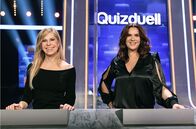 Quizduell - Olymp – Die Kandidatinnen des Teams "Eis": Denise Bielmann, (l.) und Katharina Witt (r.), beide ehemalige Eiskunstläuferinnen.