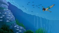 Tom – Tom sucht unter Wasser nach seinem Dinosaurierfreund Tom.Â