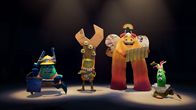 Monster bei der Arbeit – MONSTERS AT WORK - "Meet Mift" - When Tylor is initiated into MIFT during a bizarre ritual, he wants nothing more than to get away from his odd coworkers. But when an emergency strikes Monsters, Inc., MIFT kicks into action and Tylor develops a hint of respect for the misfit team. (Disney) CUTTER, DUNCAN, VAL