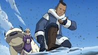 Avatar - Herr der Elemente – L-R: Appa, Yue, Sokka