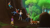 Lassie – Zoé, ihr Vater Ranger Graham, Harvey und Lassie befreien Kletterer aus deren ausweglosen Situation.