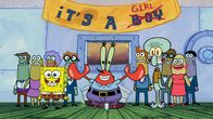 SpongeBob Schwammkopf – Vorne, l-r: SpongeBob, Mr. Krabs, Squidward