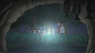 Meine Freundin Conni – Conni und ihre Freunde Simon und Anna halten den Atem an, als sie bei der Nachtwanderung mit ihrer Kindergartengruppe Fledermäuse in einer Höhle entdecken.