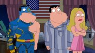 American Dad! – (v.l.n.r.) Cyborg Stan; Stan Smith; Francine Smith