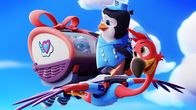 T.O.T.S. – L-R: Pipson the Penguin, Freddy the Flamingo