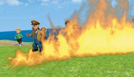 Feuerwehrmann Sam – Die Flammenwand breitet sich immer weiter aus.