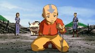 Avatar - Herr der Elemente – L-R: Katara, Appa, Aang, Sokka
