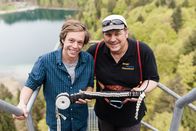 Checker Tobi – Checker Tobi (links) beim Bungee-Jumping in Oberstdorf mit Wolfgang Zeller