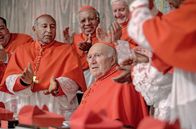 Habemus Papam - Ein Papst büxt aus – Kardinal Melville (Michel Piccoli, Mi.) kann seine Verblüffung nicht verbergen: Er wurde überraschend zum Papst gewählt.