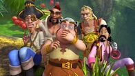 Peter Pan - Neue Abenteuer – Smee (Mitte) und seine Piratenkollegen sind entsetzt über die Wirkung des Pulvers, das Jaro zusammengerührt hat.